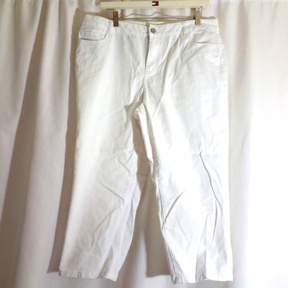 Coldwater Creek White Natural Fit Capri Pants 14